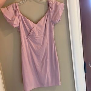 Blue Blush pink puff sleeve mini dress size small